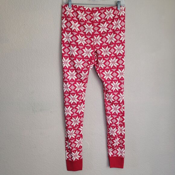 Hanna Andersson Snowflake Christmas Organic Cotton Pajama Set Womens M Long John - Picture 10 of 10
